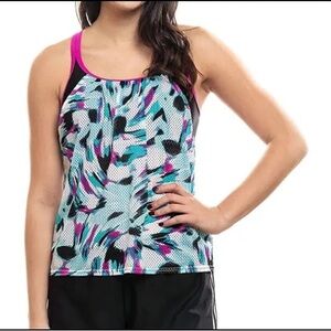 NWT ZeroXPoshur  Aurora Print Tankini Swimsuit Top. Size XL